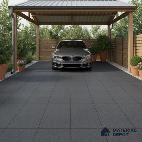 Parking Floor Tile TL 00875 B Grey 16 x 16 inch Matte Finish Heavy Duty Vitrified Tile - 12 mm | Pattern Alignment May Vary | 2-3 mm Spacer is Mandatory