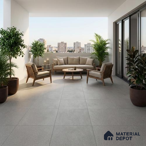 TL 00875 C Slate Grey 16 x 16 inch Matte Finish Heavy Duty Vitrified Parking Floor Tile - 12 mm | Pattern Alignment May Vary | 2-3 mm Spacer is Mandatory