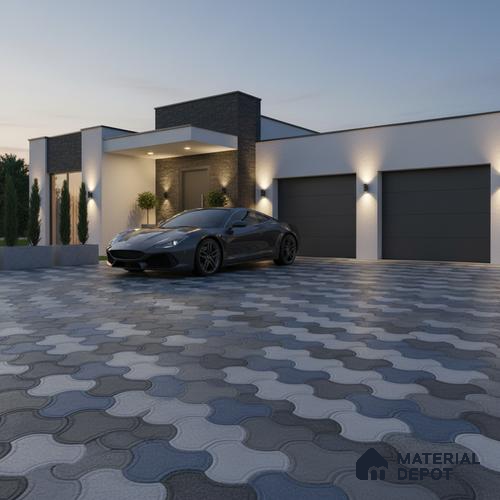 Parking Floor Tile TL 00876 B Smoky Grey | 16 x 16 inch | Anti Skid Matte Finish Heavy Duty Vitrified Tile - 12 mm | Suitable For Outdoor, Terrace, Balcony | Pattern Alignment May Vary | 2-3 mm Spacer is Mandatory
