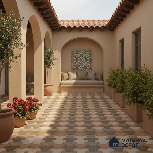 Parking Floor Tile TL 00876 A Chocolate Brown | 16 x 16 inch | Anti Skid Matte Finish Heavy Duty Vitrified Tile - 12 mm | Suitable For Outdoor, Terrace, Balcony | Pattern Alignment May Vary | 2-3 mm Spacer is Mandatory