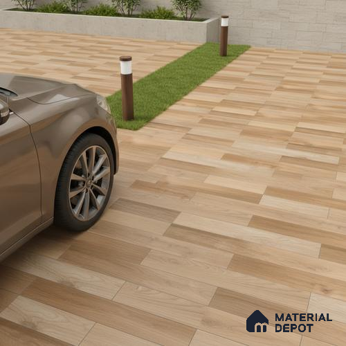 Parking Floor Tile TL 00881 Latte Beige | 16 x 16 inch | Anti Slip Matte Finish Heavy Duty Vitrified Tile - 12 mm | Suitable For High Traffic Areas, Terrace, Balcony | Pattern Alignment May Vary | 2-3 mm Spacer is Mandatory