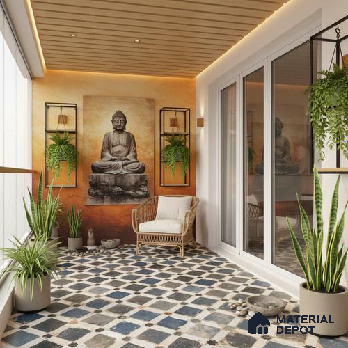TL 00901 Bogota 2 ft x 2 ft Matte Finish Moroccan Vitrified Floor & Wall Tile - 9 mm | Please Expect a Slight Variation of Pattern