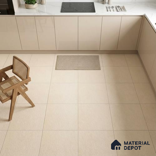 TL 01106 Beige Matte Finish 600 x 600 mm Plain Full Body Vitrified Wall & Floor Tile - 9 mm