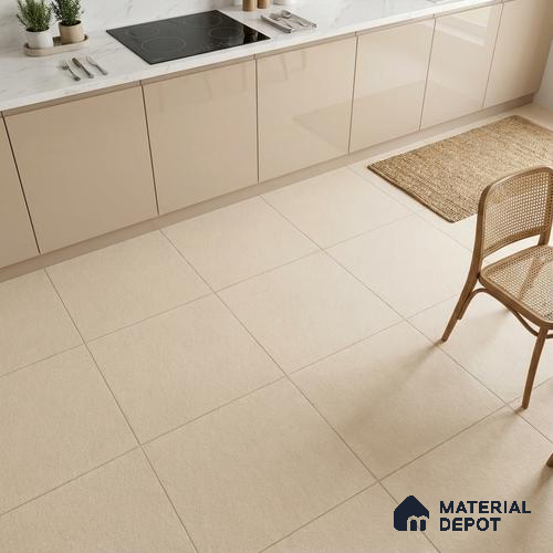 TL 01107 Beige Stone Matte Finish 600 x 600 mm Stone Full Body Vitrified Wall & Floor Tile - 9 mm