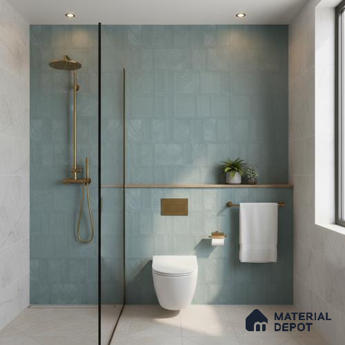 TL 01202 B Quanto Aqua HL 2 600x300 mm Ceramic Bathroom Wall Tile - 8 mm