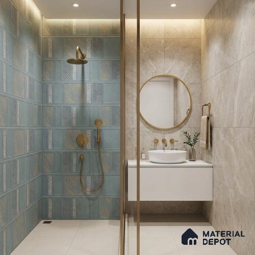 TL 01202 A Quanto Aqua HL 1 600x300 mm Ceramic Bathroom Wall Tile - 8 mm