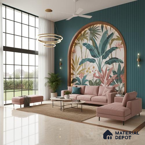 Budget Friendly Large Format Marble Floor & Wall Tile TL 01461 A Aspire Beige 6 ft x 4 ft Glossy Finish Vitrified Tile - 9 mm | Suitable For Living Room, Bedroom, Office | Adhesive and Spacers Must be Used During Installation