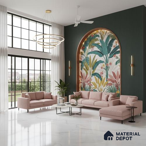 Large Format Marble Floor & Wall Tile TL 01466 Mercato Onyx 6 ft x 4 ft Glossy Finish Vitrified Tile - 9 mm | Suitable For Living Room, Bedroom, Office | Adhesive and Spacers Must be Used During Installation