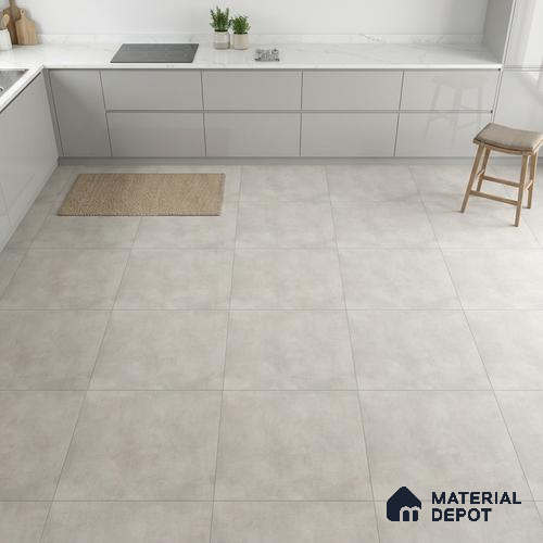 TL 01499 B White Argento 2 ft x 2 ft Matte Finish Wall and Floor Porcelain Tile - 9 mm