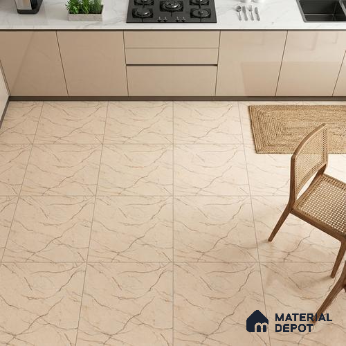 TL 01502 Champagne Beige 2 ft x 2 ft Matte Finish Wall and Floor Porcelain Moroccan Tile - 9 mm