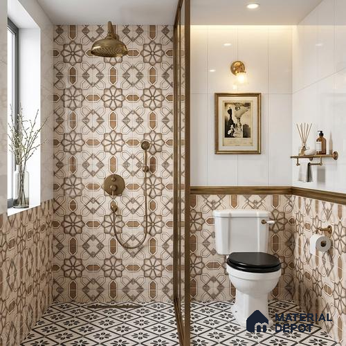 TL 01508 B Cream Champagne Highlighter 2 ft x 1 ft Glossy Finish Ceramic Wall Tile - 6 mm