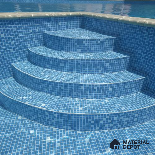 Mosaic Wall Tile TL 01639 A Punch Blue 18 x 12 inch Glossy Finish Ceramic Tile - 6 mm