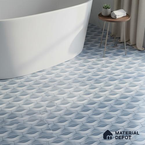 Highlighter Floor Tile TL 01892 E Sapphire Blue 12 x 12 inch Matte Finish Ceramic Anti Skid Floor Tile - 6 mm | Please Expect a Slight Variation of Pattern