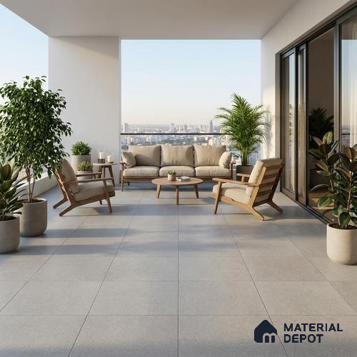 Parking Floor Tile TL 02330 A Light 16 x 16 inch Vitrified Anti Skid Matte Finish Heavy Duty Tile - 12 mm | Suitable For Outdoor, Heavy Traffic Areas | Pattern Alignment May Vary | 2-3 mm Spacer is Mandatory