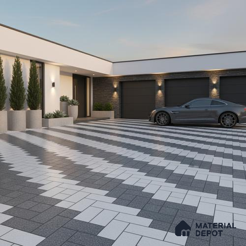 Parking Floor Tile TL 02334 16 x 16 inch Vitrified Anti Skid Matte Finish Heavy Duty Tile - 12 mm | Suitable For Outdoor, Heavy Traffic Areas | Pattern Alignment May Vary | 2-3 mm Spacer is Mandatory