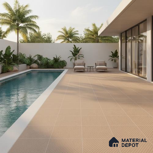 Parking Floor Tile TL 02341 16 x 16 inch Vitrified Anti Skid Matte Finish Heavy Duty Tile - 12 mm | Suitable For Outdoor, Heavy Traffic Areas | Pattern Alignment May Vary | 2-3 mm Spacer is Mandatory