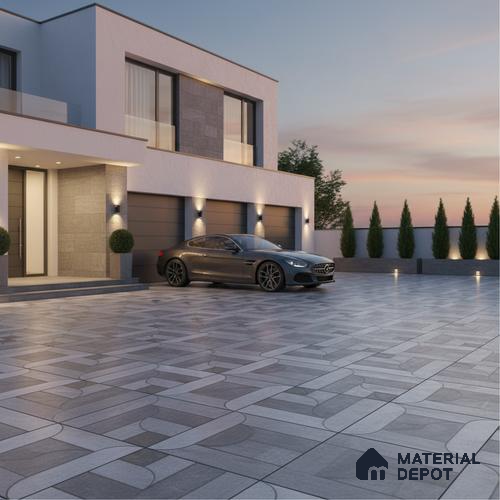 Parking Floor Tile TL 02350 16 x 16 inch Vitrified Anti Skid Matte Finish Heavy Duty Tile - 12 mm | Suitable For Outdoor, Heavy Traffic Areas | Pattern Alignment May Vary | 2-3 mm Spacer is Mandatory