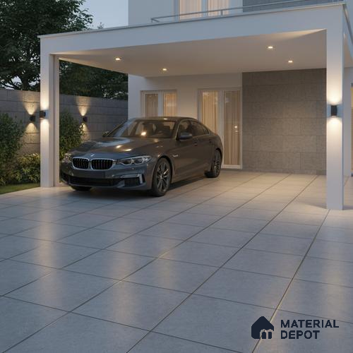 Parking Floor Tile TL 02356 16 x 16 inch Vitrified Anti Skid Matte Finish Heavy Duty Tile - 12 mm | Suitable For Outdoor, Heavy Traffic Areas | Pattern Alignment May Vary | 2-3 mm Spacer is Mandatory