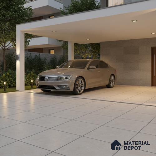 Parking Floor Tile TL 02359 16 x 16 inch Vitrified Anti Skid Matte Finish Heavy Duty Tile - 12 mm | Suitable For Outdoor, Heavy Traffic Areas | Pattern Alignment May Vary | 2-3 mm Spacer is Mandatory