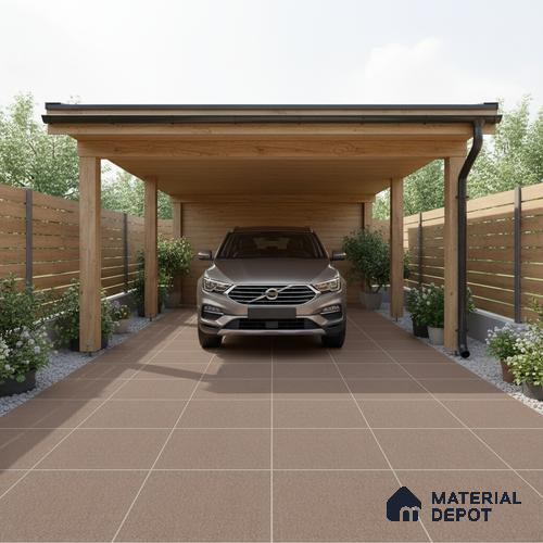 Parking Floor Tile TL 02360 16 x 16 inch Vitrified Anti Skid Matte Finish Heavy Duty Tile - 12 mm | Suitable For Outdoor, Heavy Traffic Areas | Pattern Alignment May Vary | 2-3 mm Spacer is Mandatory