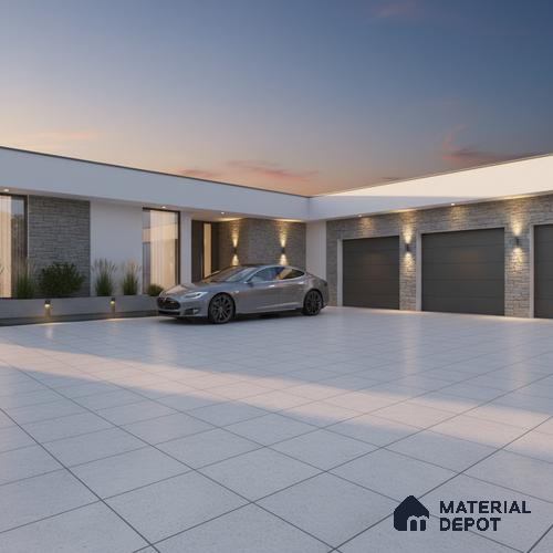 Parking Floor Tile TL 02361 16 x 16 inch Vitrified Anti Skid Matte Finish Heavy Duty Tile - 12 mm | Suitable For Outdoor, Heavy Traffic Areas | Pattern Alignment May Vary | 2-3 mm Spacer is Mandatory