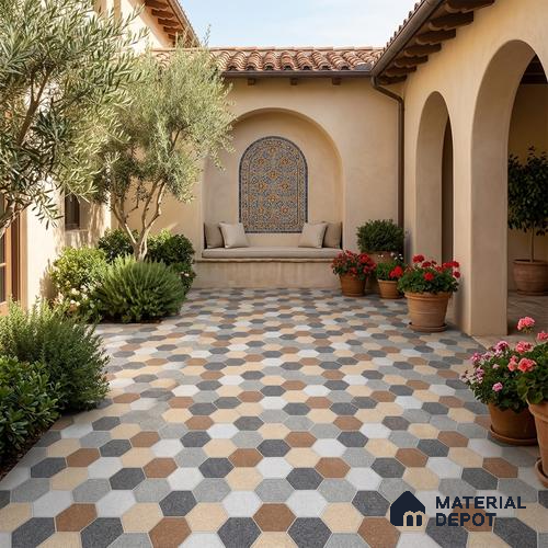 Parking Floor Tile TL 02363 16 x 16 inch Vitrified Anti Skid Matte Finish Heavy Duty Tile - 12 mm | Suitable For Outdoor, Heavy Traffic Areas | Pattern Alignment May Vary | 2-3 mm Spacer is Mandatory