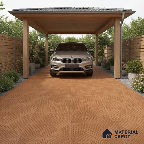 Parking Floor Tile TL 02365 16 x 16 inch Vitrified Anti Skid Matte Finish Heavy Duty Tile - 12 mm | Suitable For Outdoor, Heavy Traffic Areas | Pattern Alignment May Vary | 2-3 mm Spacer is Mandatory