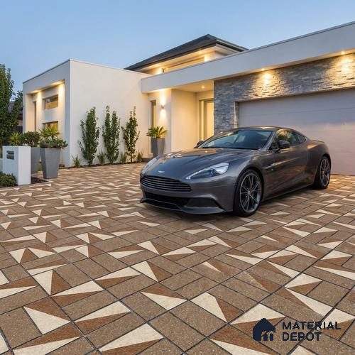 Parking Floor Tile TL 02368 16 x 16 inch Vitrified Anti Skid Matte Finish Heavy Duty Tile - 12 mm | Suitable For Outdoor, Heavy Traffic Areas | Pattern Alignment May Vary | 2-3 mm Spacer is Mandatory