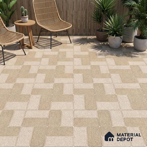 Parking Floor Tile TL 02369 16 x 16 inch Vitrified Anti Skid Matte Finish Heavy Duty Tile - 12 mm | Suitable For Outdoor, Heavy Traffic Areas | Pattern Alignment May Vary | 2-3 mm Spacer is Mandatory