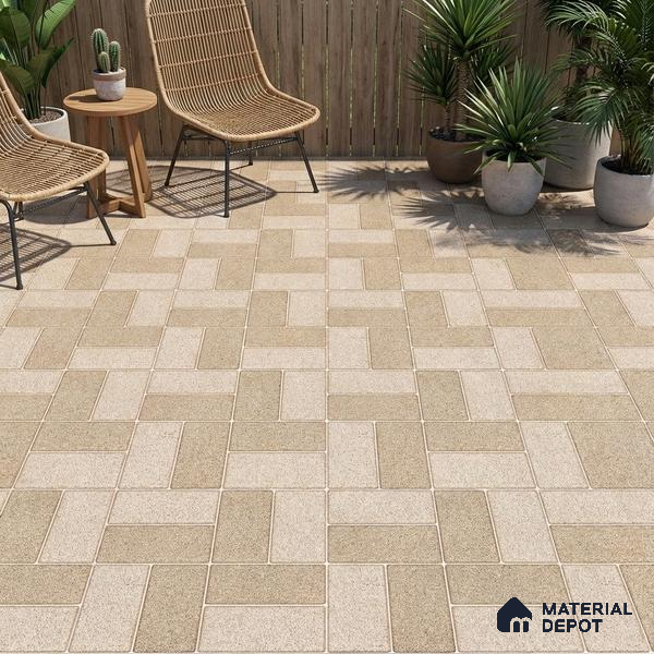 Parking Floor Tile TL 02369 16 x 16 inch Vitrified Anti Skid Matte Finish Heavy Duty Tile - 12 mm | Suitable For Outdoor, Heavy Traffic Areas | Pattern Alignment May Vary | 2-3 mm Spacer is Mandatory