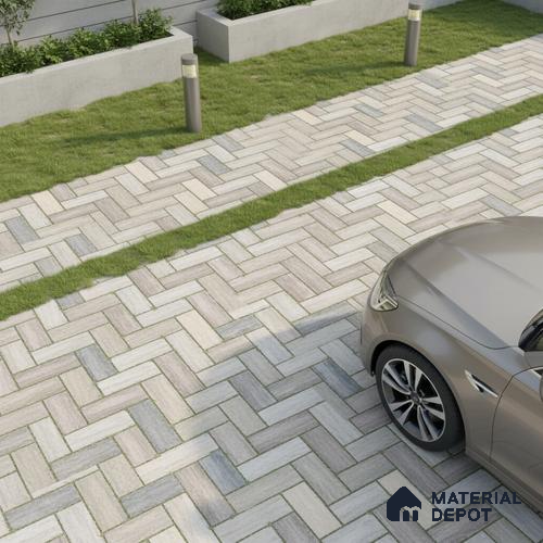 Parking Floor Tile TL 02371 16 x 16 inch Vitrified Anti Skid Matte Finish Heavy Duty Tile - 12 mm | Suitable For Outdoor, Heavy Traffic Areas | Pattern Alignment May Vary | 2-3 mm Spacer is Mandatory