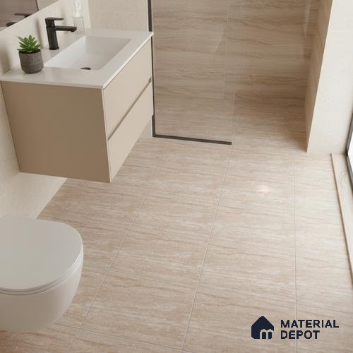 TL 02406 D Beige Matching Floor 12 x 12 inch Matte Finish Ceramic Floor Tile - 6 mm