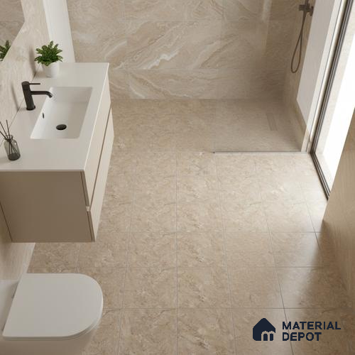 TL 02451 D Buff Beige Matching Floor 12 x 12 inch Matte Finish Ceramic Floor Tile - 6 mm