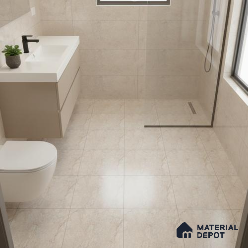 TL 02452 D Oyster Beige Matching Floor 12 x 12 inch Matte Finish Ceramic Floor Tile - 6 mm