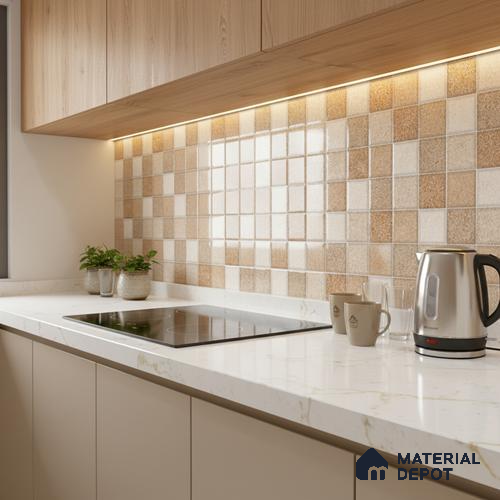 TL 02456 B Earth Brown Highlighter 2 ft x 1 ft Glossy Finish Ceramic Wall Tile - 6 mm