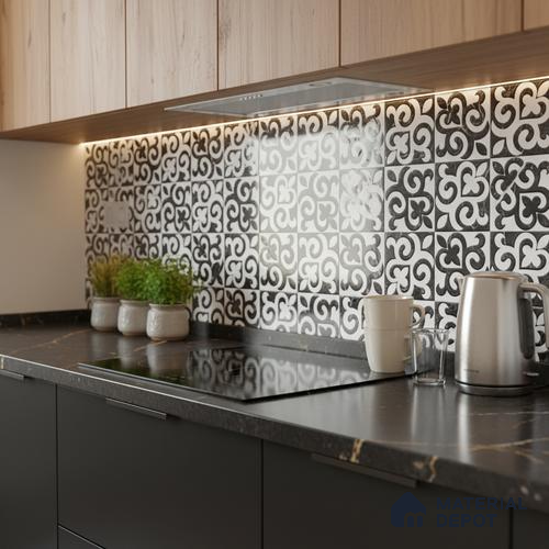 TL 02457 B Snowflake White Highlighter 2 ft x 1 ft Glossy Finish Ceramic Wall Tile - 6 mm