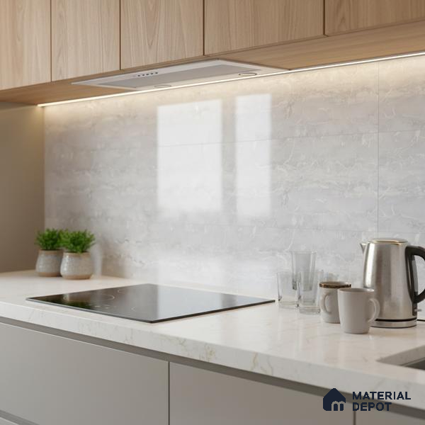 TL 02457 A Pearl White Light 2 ft x 1 ft Glossy Finish Ceramic Wall Tile - 6 mm