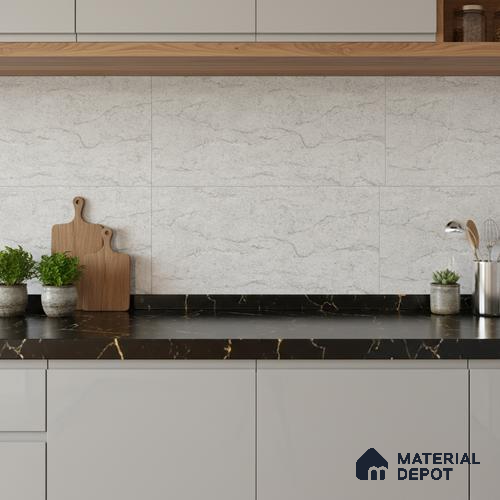 TL 02458 C Alloy Silver Dark 2 ft x 1 ft Glossy Finish Ceramic Wall Tile - 6 mm