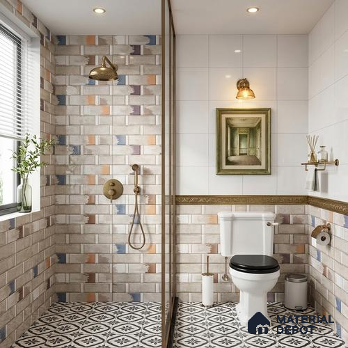 TL 02462 B Brown Dun Highlighter 2 ft x 1 ft Glossy Finish Ceramic Wall Tile - 6 mm
