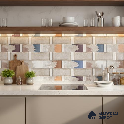 TL 02462 B Brown Dun Highlighter 2 ft x 1 ft Glossy Finish Ceramic Wall Tile - 6 mm
