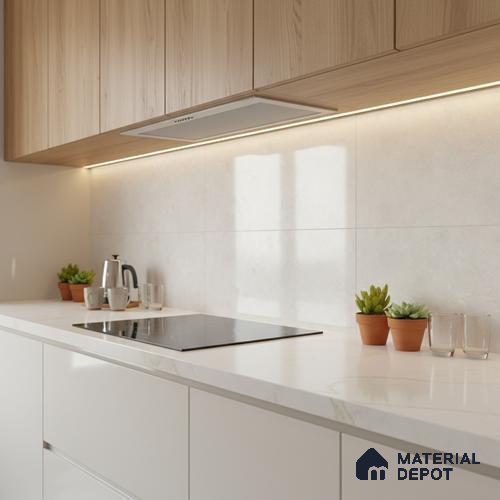 TL 02462 A Crystal White Light 2 ft x 1 ft Glossy Finish Ceramic Wall Tile - 6 mm