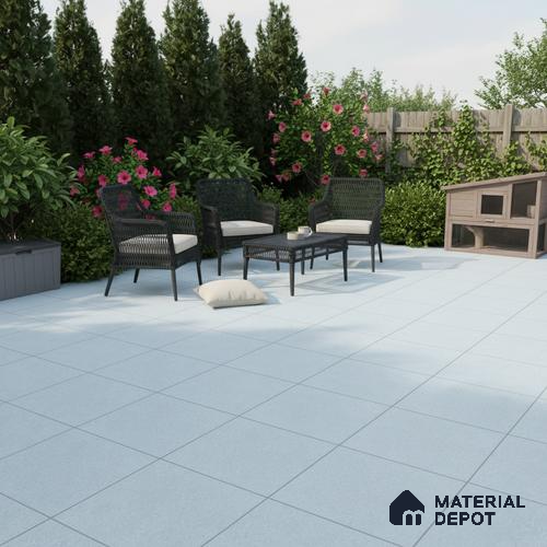Plain Parking Floor Tile TL 02533 Light Green 16 x 16 inch Matte Finish Anti Skid Tile - 12 mm | Suitable For Bathroom, Terrace, Parking, Balcony | Pattern Alignment May Vary | 2-3 mm Spacer is Mandatory