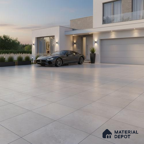 Parking Floor Tile TL 02770 Petrus Creamy 16 x 16 inch Anti Skid Matte Finish Vitrified Tile - 12 mm | 4 Random Design | Suitbale For Outdoor, Balcony, Terrace | Pattern Alignment May Vary | 2-3 mm Spacer is Mandatory