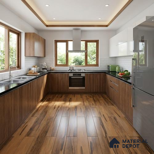 TL 02992 Terra Brown 39 x 8 inch Matte Finish Porcelain Floor & Wall Plank Tile - 9.5 mm | 2-3 mm Spacer is Mandatory