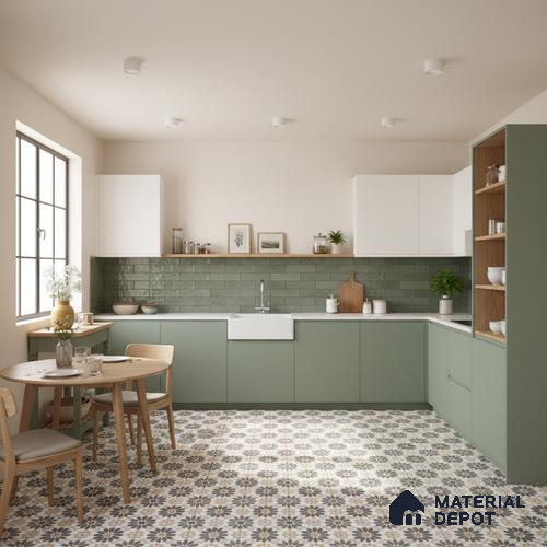 Moroccan Wall & Floor Tile TL 03343 Frammento 2 ft x 2 ft Carving Matte Finish Vitrified Tile - 9 mm | Suitable For Kitchen, Bathroom, Dining Area | Please Expect a Slight Variation of Pattern