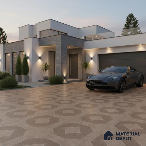 TL 03386 E Myst Oyester 400 x 400 mm Matte Finish Anti Slip Vitrified Parking Floor Tile - 12 mm | Pattern Alignment May Vary | 2-3 mm Spacer is Mandatory