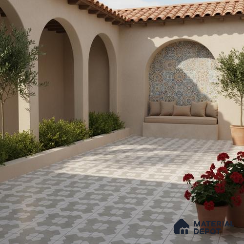 Parking Floor Tile TL 03387 B Puzzle Beige 16 x 16 inch Matte Finish Anti Slip Vitrified Tile - 12 mm | Pattern Alignment May Vary | 2-3 mm Spacer is Mandatory