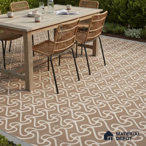 Parking Floor Tile TL 03388 C Limbo Brown 16 x 16 inch Matte Finish Anti Slip Vitrified Tile - 12 mm | Pattern Alignment May Vary | 2-3 mm Spacer is Mandatory