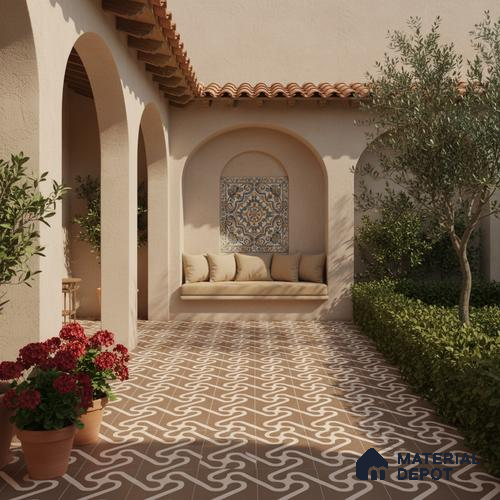 Parking Floor Tile TL 03388 C Limbo Brown 16 x 16 inch Matte Finish Anti Slip Vitrified Tile - 12 mm | Pattern Alignment May Vary | 2-3 mm Spacer is Mandatory