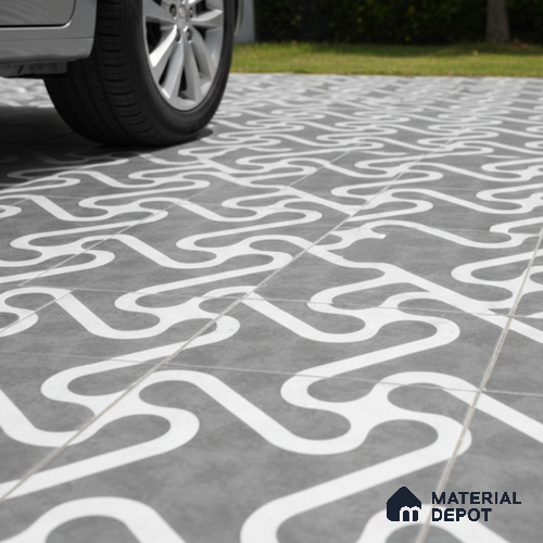 TL 03388 H Limbo Grey 400 x 400 mm Matte Finish Anti Slip Vitrified Parking Floor Tile - 12 mm | Pattern Alignment May Vary | 2-3 mm Spacer is Mandatory